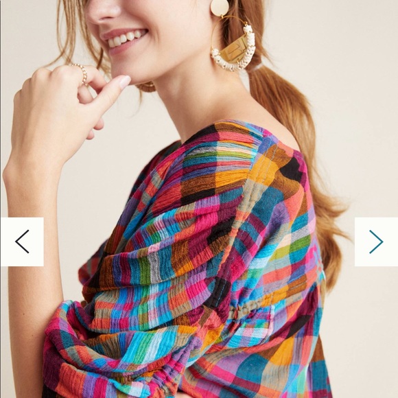 SOLD Anthropologie Maeve Amelia Plaid top new sm 🌟🌟 - Picture 2 of 9